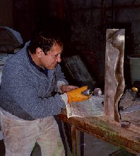Richard Finishing Bronze Sculpture